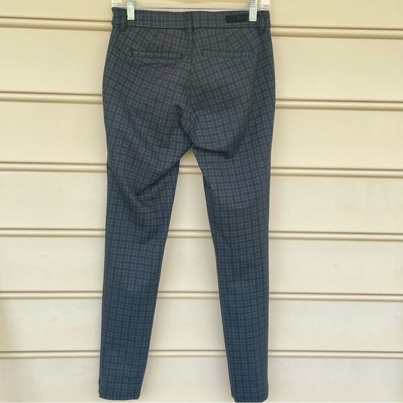 Kut from the Kloth Gray Green Plaid Stretch Skinny Trousers Size 4 - Picture 5 of 11